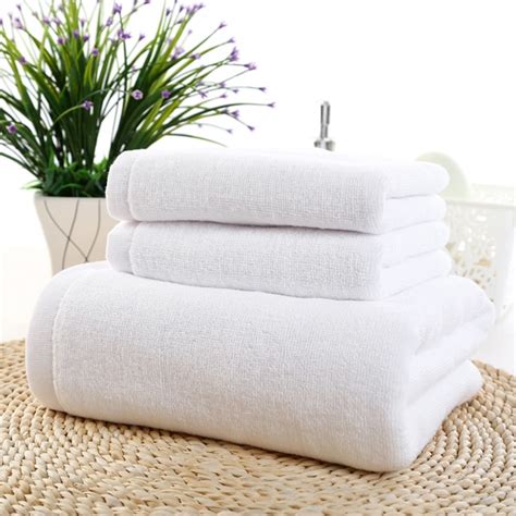 Solid Color White Hotel Towel Set Cotton 1350g Thicken 100200cm One Bath Towel 3575 Cm Two