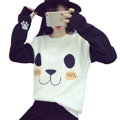 2018 Harajuku Kawaii Panda Printed Women Hoodies Sweatshirt Pullover