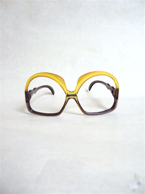 sale 1960s 70s yellow and olive bug eye spectacle sunglasses etsy eye glasses case eye