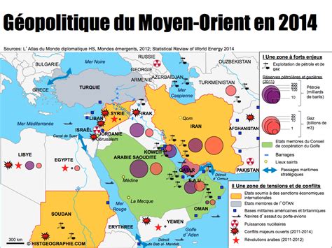 Carte Géopolitique Du Moyen Orient En 2014 Zone à Fort Enjeux