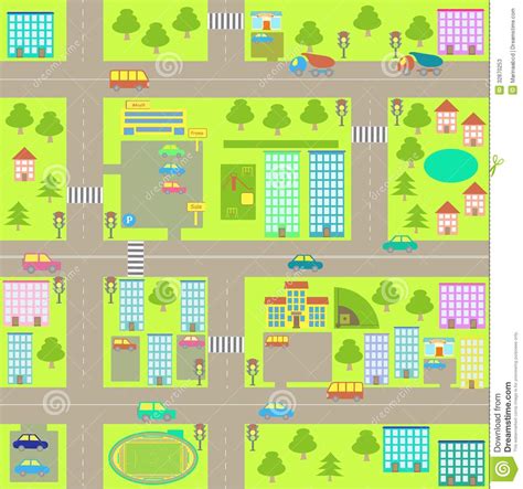 Draw dungeons, buildings or overland terrain maps and populate them with assets to create the ultimate battlemap for your adventure. Cartoon Seamless City Map Stock Photos - Image: 32870253
