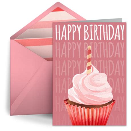 Sweet love, happy birthday to you. Birthday Cupcake Pink | Free Birthday Card for Her, Happy ...