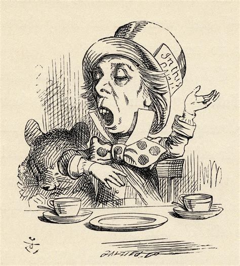 The Mad Hatter Reciting His Nonsense Drawing By Vintage Design Pics