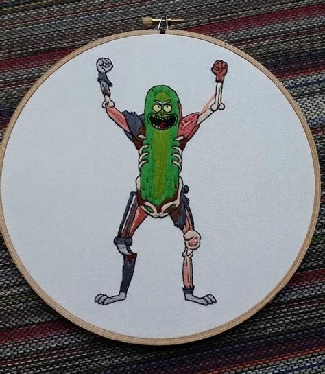 Pickle Rick Rat Suit Hand Embroidery Etsy