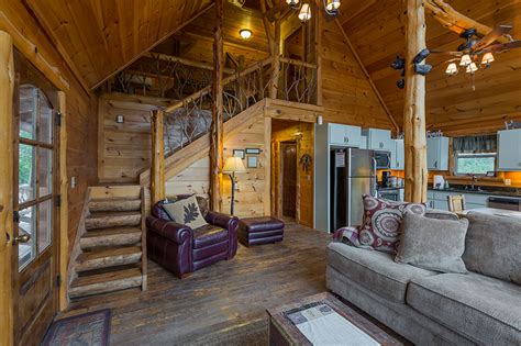 Living Room 2 Clear Sky Ridge Cabin Rentals Near Wolf Pen