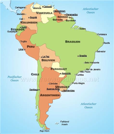Karte Von Südamerika