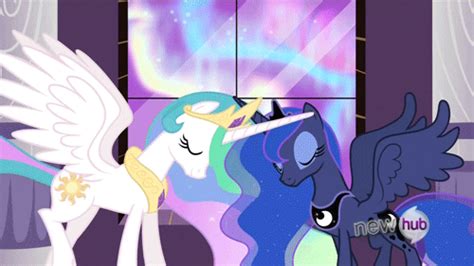 When Celestia Silently Just Touched Her Horn To Lunas And Luna Smiled