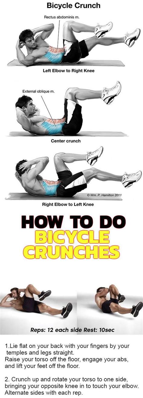 Bicycle Crunch Bicycle Crunches Crunches Workout Six Pack Abs Workout