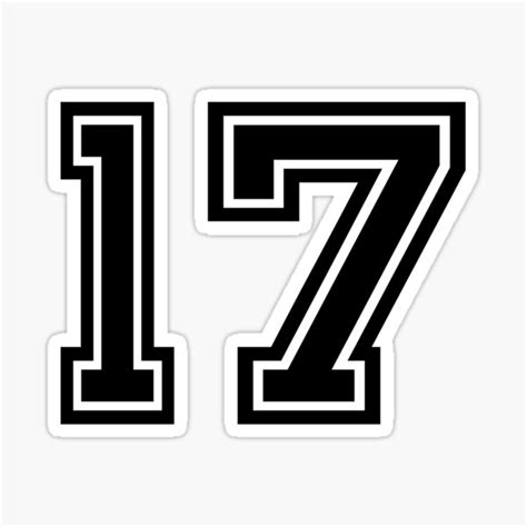 Red Team Jersey Number 17 Sports Team Position Seventeen Sticker