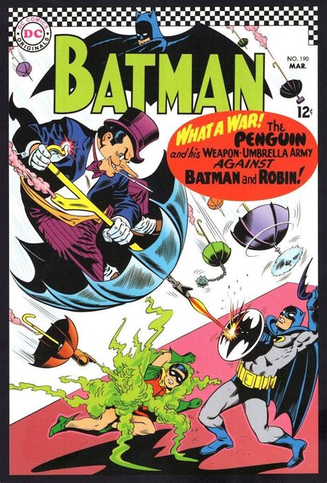 Batman Vs The Penguin 1960s Dc Comic Cover Art Book Postcard