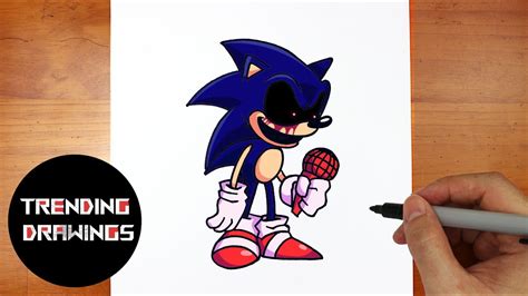 How To Draw Fnf Mod Character Sonic Exe V3 Easy Step By Step