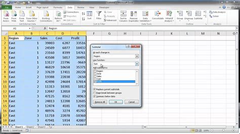 Calculate Subtotals In Excel Youtube