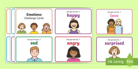 Emotions Drama Challenge Cards Teacher Made