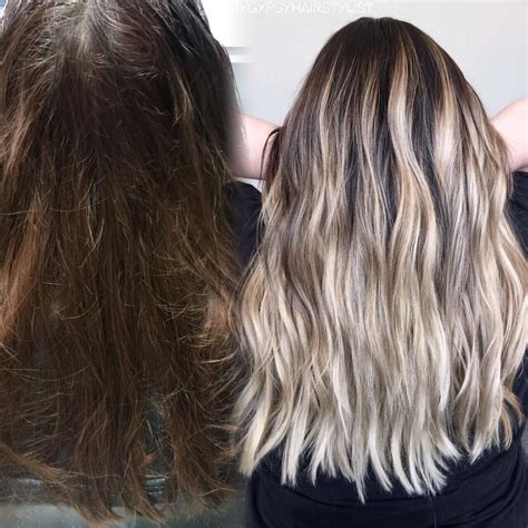 Before And After Blonde Balayage Color Correction Blonde Highlights Brown Hair Color Ideas