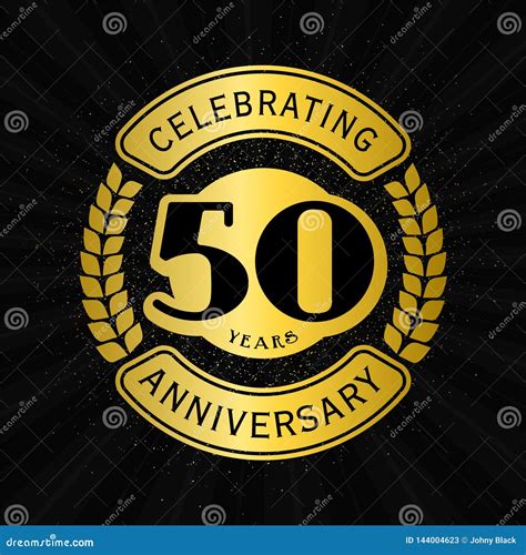 50 Jaar Die Verjaardagsontwerpsjabloon Vieren 50ste Embleem Vector En