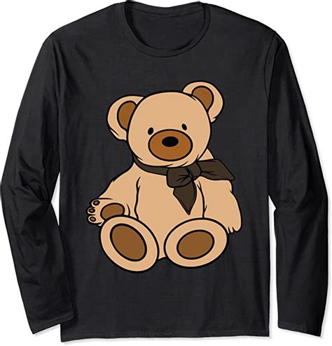 Adorable Teddy Bear Long Sleeve T Shirt Amazon Co Uk Fashion