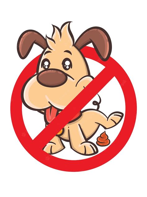 Premium Vector No Dog Poop Sign Vector Cartoon Character