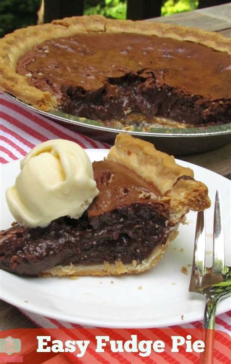 Enjoy the pics and the pie! Fudge Pie | Recipe | Decadent chocolate desserts, Easy ...