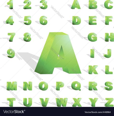 3d Alphabet Royalty Free Vector Image Vectorstock