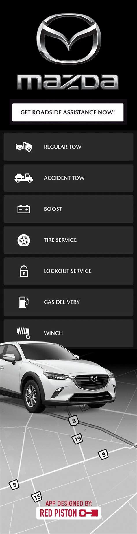 If you privately own one or more mazda cars, the my mazda app will give you an overview of all your cars and easily keep track of your service schedule, as well as hold your service history and car manuals. Red Piston worked on the design and development of the ...