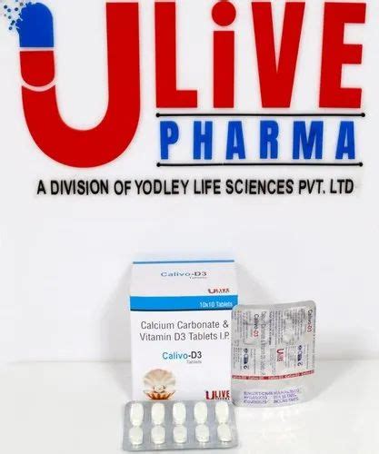 Calivo D3 Calcium Carbonate And Vitamin D3 Tablet Packaging Type Box Packaging Size 10 X 10