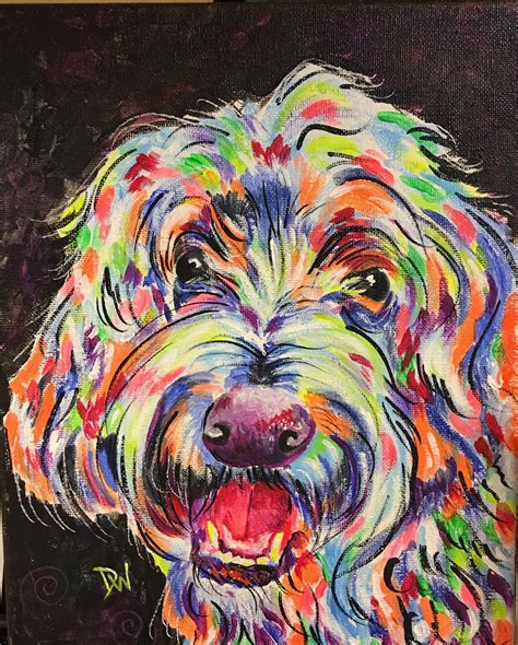 Colorful Dog Painting Artist