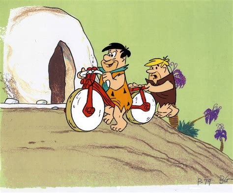 Original Production Cel Of Fred Flintstone And Barney Rubble From The Flintstones 1960s