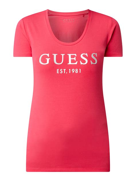 Guess T Shirt Mit Logo Print In Rosé Online Kaufen 1055319 Pandc Online