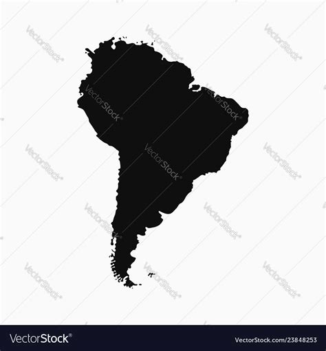 South America Map Monochrome Shape Royalty Free Vector