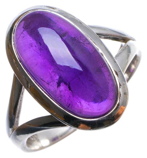 Natural Amethyst Handmade Unique 925 Sterling Silver Ring Us Size 675