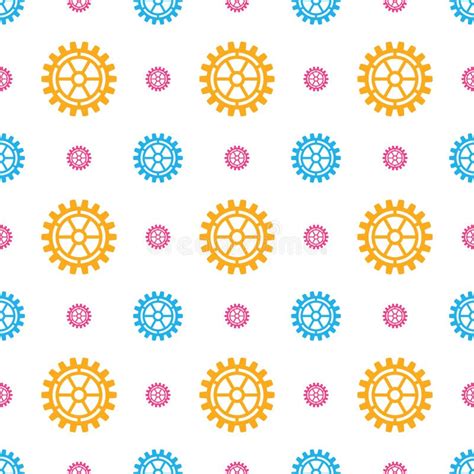 Vector Gears Icons Seamless Patterns Stock Vector Illustration Of