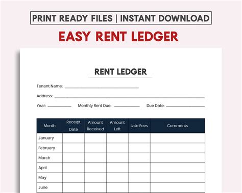 Landlord Free Printable Rental Ledger Template Free Printable Templates