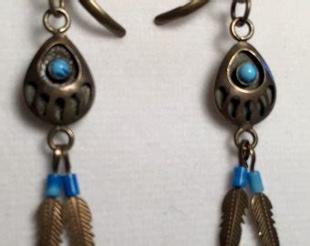 Items Similar To Boho Chic Chandelier Earrings Turquoise Antique