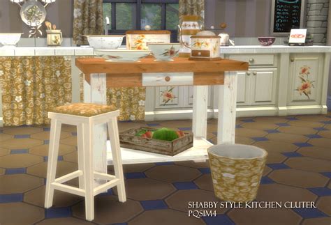 Shabby Style Kitchen Clutter By Mary Jiménez At Pqsims4 Sims 4 Updates