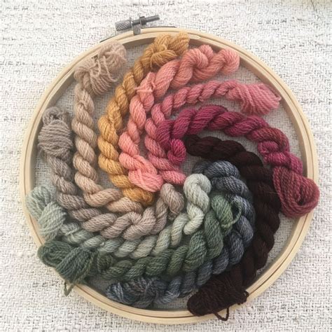 Crewel Embroidery Yarn Dyed With Natural Plant Dyes Knitting Wool