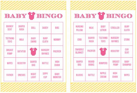 Gratis Afdrukbare Bingokaarten Voor Babyborrels