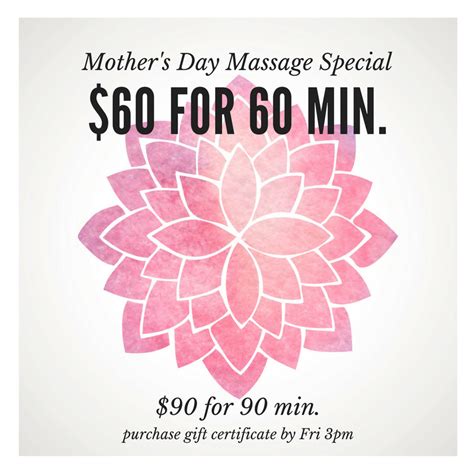 Mother S Day Massage Special Blossom Clinic