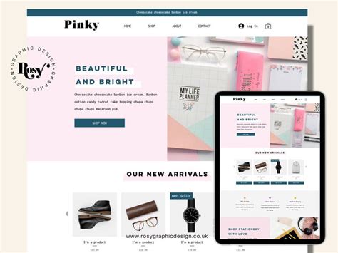 Wix Template Pink Shopping Website Themedesign Ecommerce Etsy Uk
