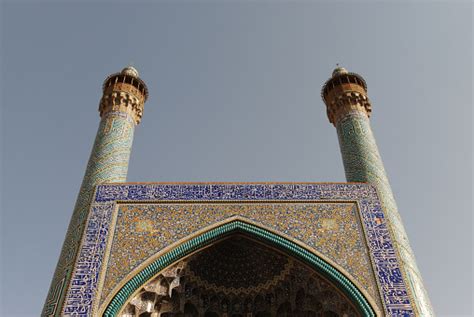 Facade Of The Shah Mosque In Isfahan Iran Stock Photo Download Image