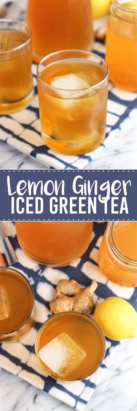 Lemon Ginger Iced Green Tea With Honey Recipe Iced Green Tea Tea Recipes Green Tea And Honey