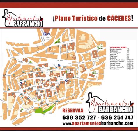 Mapa Y Callejero De Cáceres Plano Turístico De Cáceres Apartamentos