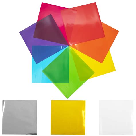 120 Pcs Cello Sheets 8 X 8 In 10 Colors Silver And Gold Included