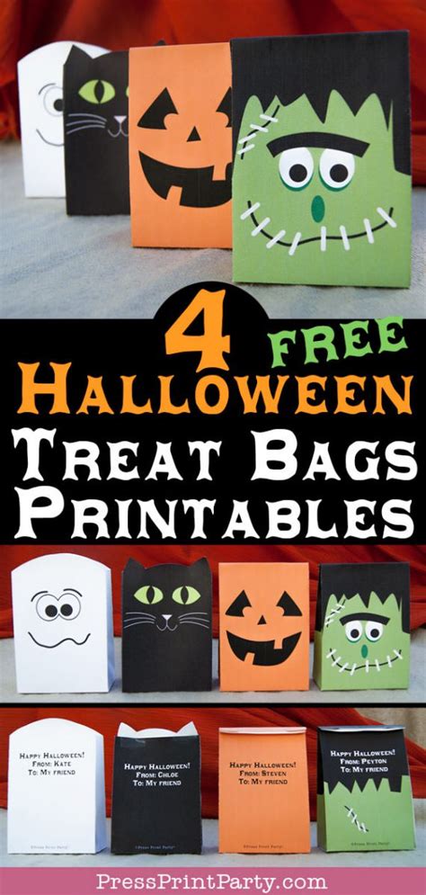 4 Free Halloween Treat Bags Printables By Press Print Party