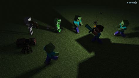 Creeper Szkielet Steve Minecraft Noc Pająk Zombie