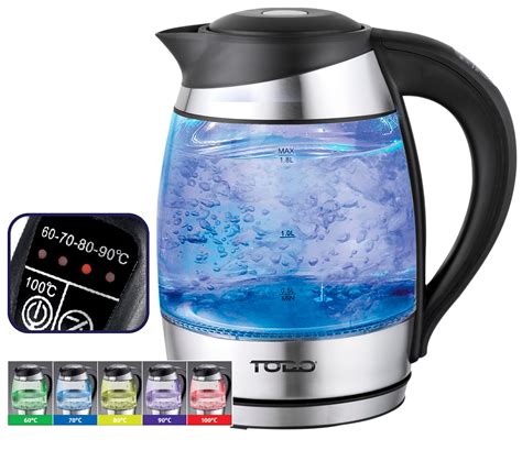 Todo 18l Temperature Control Glass Cordless Kettle 2200w Led Water Jug