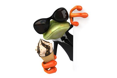 Hd Wallpaper Green Frog Character Vector Art Funny Ice Cream