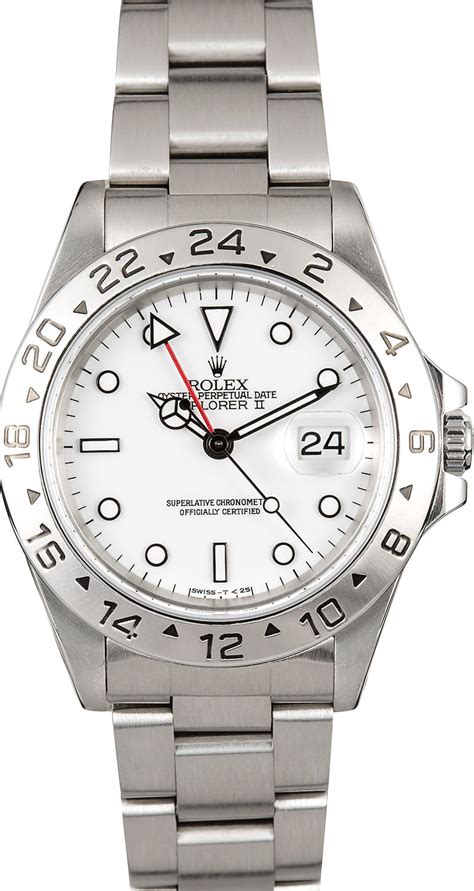 The case has been previously polished, but much of its. Rolex Explorer II 16570 Polar Dial