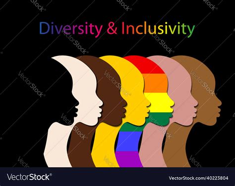 Inclusion And Diversity Silhouettes Of People Vector Image