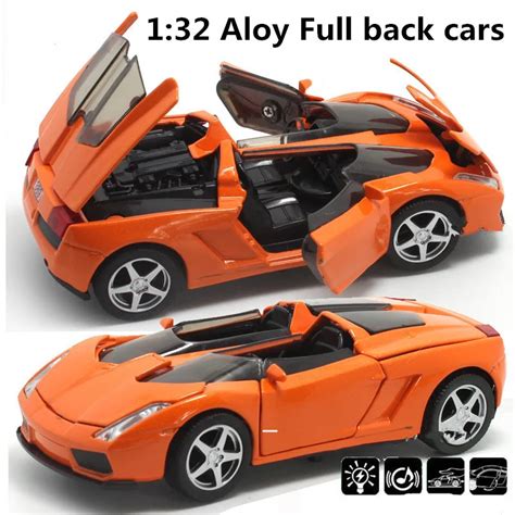 Top Popular Supercar 132 Alloy Model Pull Back Toy Car Blue Diecasts