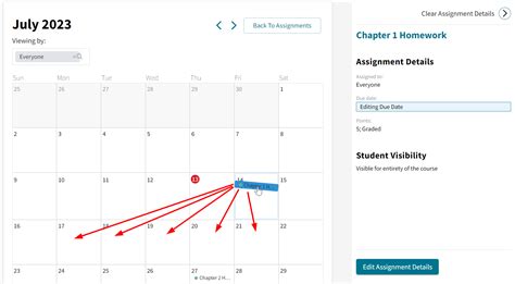 Achieve Using The Calendar To View And Adjust Due Dates
